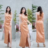 Dee-ya shop เสื้อผ้าผู้หญิง Dressออกงาน สีน้ำตาล พร้อมส่ง