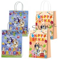 【hot sale】 ◊ B41 Bluey Gift Bag Cartoon Kraft Paper Handbag Bagging Christmas Gift Wrap Bingo Candy Gift Bags