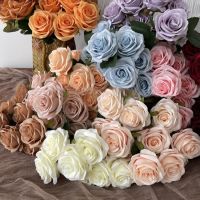 Artificial Silk Rose Bouquet Romantic Wedding Bridal Bouquet Home Garden Desktop Flower Arrangement Photography  Fake Flowers Artificial Flowers  Plan