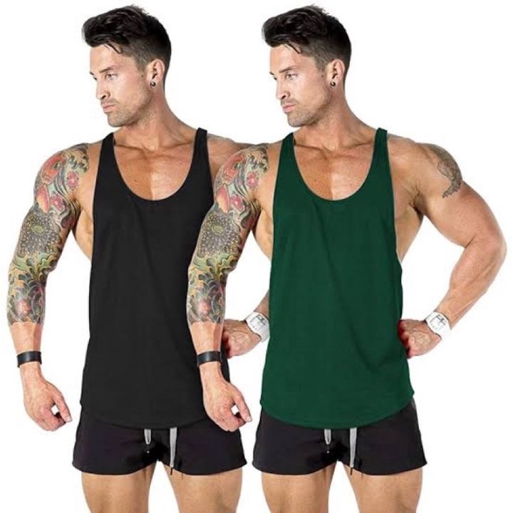 size to Stringer sando / bulk body slim big muscle gym wide open sides ...