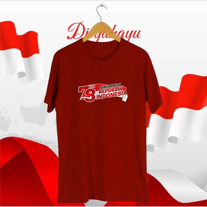 DTF DIRGAHAYU REPUBLIK INDONESIA PAKAIN PRIA T-SHIRT KAOS KEMERDEKAAN ...