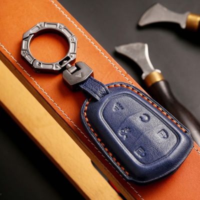 4 5 Button Smart Key Cover Leather Case Car Keyring Shell for Cadillac ESV Escalade CTS XTS SRX ATS CT5 XT5 XT6 XLS