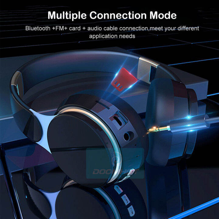 doomhot-ไร้สาย-bluetooth5-0หูฟังสวมหูหูฟังสเตอริโอชุดหูฟังหูฟังลดเสียงรบกวนการออกแบบพับได้แบบมีสาย-wireless-หูฟังสเตอริโอพร้อมไมโครโฟน-bass-หูฟังสเตอริโอ