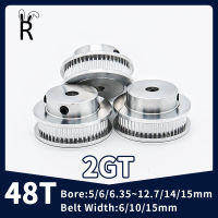 2GT Timing Pulley 48T ฟัน Synchronous ล้อ Bore 566.35 ~ 12.71415มม. ฟันเข็มขัดกว้าง61015มม. GT2 Pulley 3D เครื่องพิมพ์อะไหล่