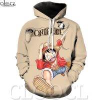 CLOOCL Monkey D Luffy Japanese Anime Pattern Men Hoodie 3D Print Print Long Sleeve Casual Jacket