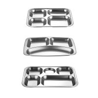 【YF】 1pc Divided Dinner Tray Food Plate for School Canteen 3/4/5/6 Section