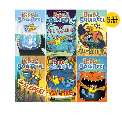 Original bird and squirrel in English 6 volumes on the run / on ice / on fire / all tangled up adventure global travel full-color cartoon novels of birds and squirrels