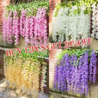 hotx【DT】 Wisteria Vine Artificial Flowers Wholesale 110cm Trailing Fake String Wedding Silk Garland