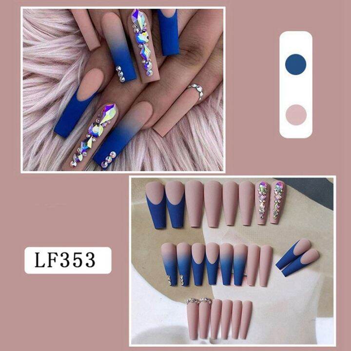 blue-french-ballerina-false-nails-gradual-change-rhinestones-fake-nails-wearable-press-on-nails