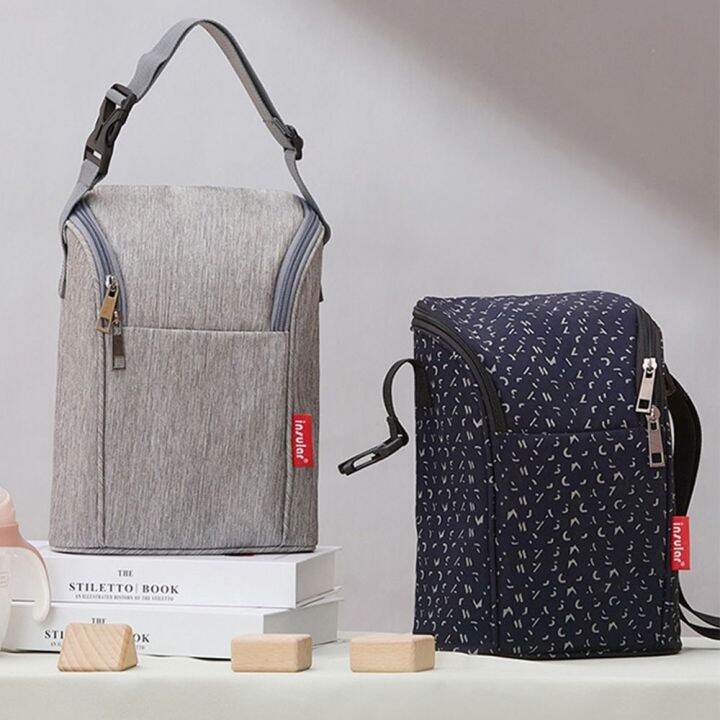 Borsa Termica Per Biberon XOXVURI | Motivo Gatto Rosa | Isolante 3 Strati | 22x8cm