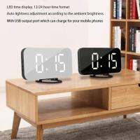 นาฬิกาปลุกดิจิตอลมัลติฟังก์ชั่น Snooze Timing Function Lightness Adjustable LED Clock