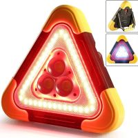 2-IN-1 Solar Emergency Triangular Roadside Warning Light Safety Emergency Breakdown Alarm lamp Portable Flashing light on hand