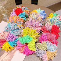 【CW】 100PCS/Set Colorful Elastic Hair Bands Small Pigtail Tie Scrunchie Rubber Band Kid Accessories