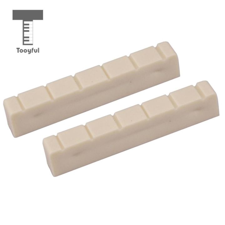 tooyful-2pcs-plastic-48mm-classical-classic-guitar-nuts-6-string-bone-slotted-nut-guitar-parts-replacements