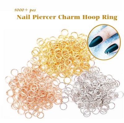 1000pc+ Pierced Arylictips Punk Charms 5-6mm Loops Metal Tools Piercing Jewelry Connect Hoop Decoration Nail Art Alloy Ring 2022 Headbands