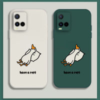 เคสโทรศัพท์ เคส Vivo Y20 Y21 Y21s เคสการ์ตูนน่ารักเป็ดเคสซิลิโคนเหลว Flocking ฝาครอบโทรศัพท์ป้องกัน