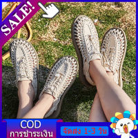 จัดส่งจากกรุงเทพ【 1-2 วันรับสินค้าเลย】รองเท้าถัก​เชือก​รัดส้นสไตล์ Kenen Sandal สีกากี รองเท้าเที่ยวชายหาด เดินป่า ทำงาน พื้นนุ่ม 35-44