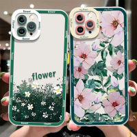 Flower Case Compatible for IPhone 14 13 Pro Max 12 11 XS XR X 8 7 6 6s 14 Plus Soft Casing Transparent TPU Silicone Phone Shockproof Cover Precticer