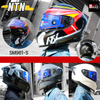 หมวกกันน็อคNTN Helmet รุ่นSM961-S  มาตรฐานECE มอก มีแว่นในตัวนวมกันเชื้อรา รองรับการติด Bluetooth