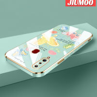 JIUMOO เคส A20s ปลอกสำหรับ Samsung กาแล็คซี่รูปผีเสื้อการ์ตูนใหม่ขอบด้านข้างสี่เหลี่ยมเคสซิลิโคนกันกระแทกฝาปิดเลนส์เต็มรูปแบบป้องกันกล้องเคสอ่อน