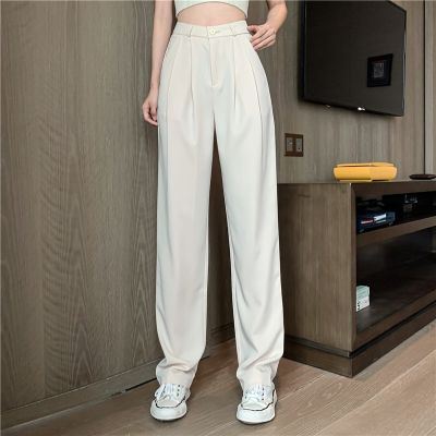 Womens Korean wide leg pants slimming casual trousers thin section lazy style