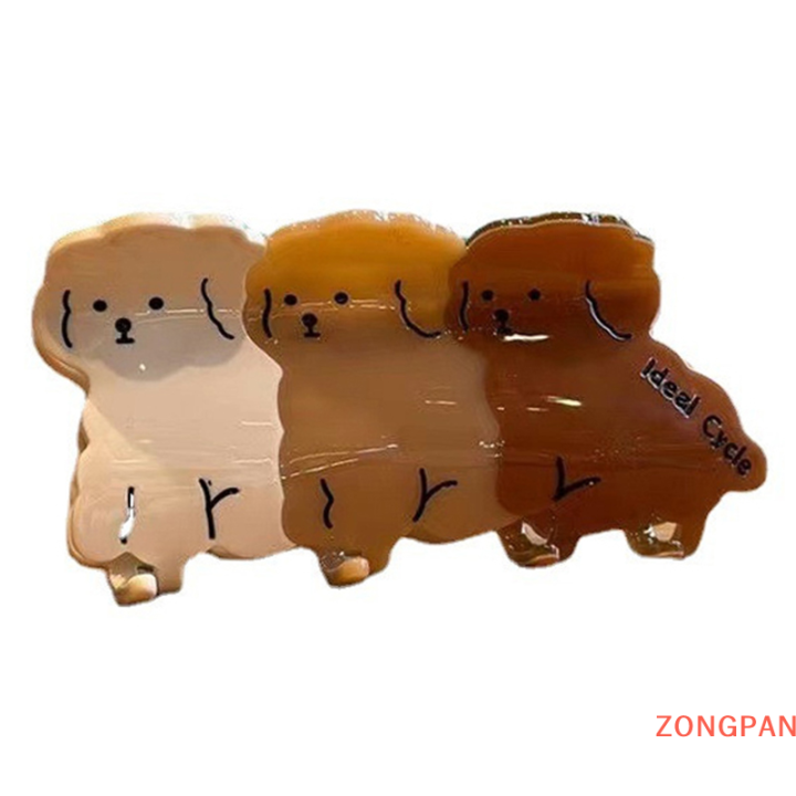 zongpan-กิ๊บหนีบผมอะซิเตทรูปสัตว์น่ารักสำหรับผู้หญิงกิ๊บหนีบผมรูปตัวปูเครื่องประดับผม