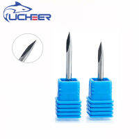 Ucheer เครื่องเราเตอร์สำหรับแกะสลัก Cnc แบบ3ขอบ Tip0.2 2ชิ้นคุณภาพดี