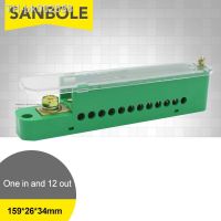 ◐❍ One-in And Twelve-out Wiring Terminal Block Single Pole Distribution Box Twelve-meter Household Junction Wire Splitter