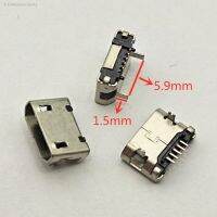 ✉▽♦ 100pc Micro USB Connector 5pin DIP2 Long leg 1.5mm No side Flat mouth Short needle for Mobile phone Tail Data plug Charging port