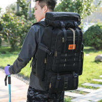 80L R Ucksack การจัดเก็บคู่กลางแจ้งมัลติฟังก์ชั่กระเป๋าเป้สะพายหลังเดินป่าตั้งแคมป์