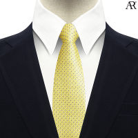 ANGELINO RUFOLO Necktie(NTM-จุด023) เนคไทผ้าไหมทออิตาลี่คุณภาพเยี่ยม ดีไซน์ Square Dot สีเหลือง/สีชมพู