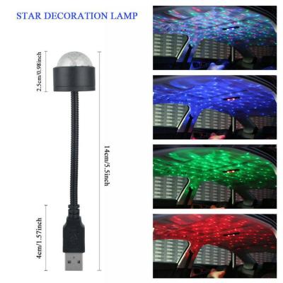 Mini LED Starry Laser Atmosphere Ambient Projector Interior Roof Auto Lamp Decoration Star Lights NEW Light Car USB Galaxy Night Y0E9