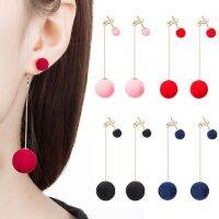 Korean Style Plush Ball Dangle Earring Tassel Wome Earing