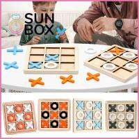 SUN BOX ทำจากไม้ บ้านในบ้าน ของขวัญสำหรับเด็ก ของตกแต่งโต๊ะ ของเล่นโต๊ะของเล่น เกมกระดานกระดาน เกมสำหรับครอบครัว Tic Tac Toe