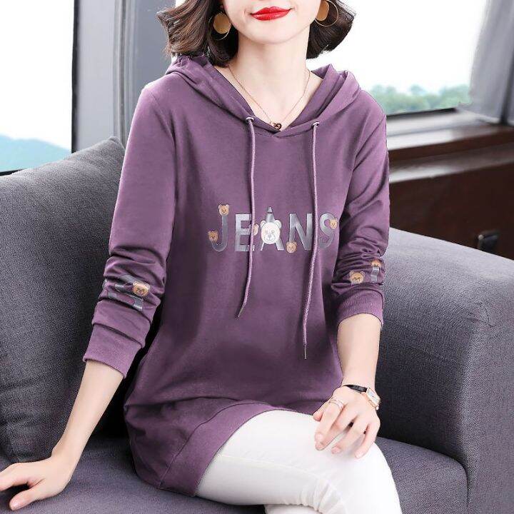 เสื้อกันหนาวมีฮู้ดสำหรับผู้หญิง-เสื้อสเวตเตอร์แขนยาวแฟชั่นใหม่สำหรับฤดูใบไม้ผลิและฤดูใบไม้ร่วง