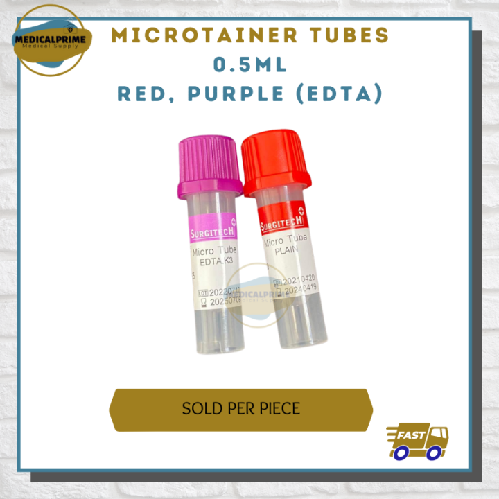 Microtainer Tube Blood Collection ( EDTA / RED TOP ) 0.5 ml , Micro