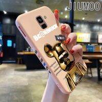 JIUMOO เคสสำหรับ Samsung Galaxy A8 Plus 2018 A8 +,เคสโทรศัพท์ซิลิโคนลายขอบด้านข้างดีไซน์รูปหมีพร้อมเคสป้องกันการกระแทกเคสนิ่มคลุมหลังสำหรับเด็กผู้ชายเด็กผู้หญิง