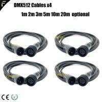 4XLOT กลางแจ้ง DMX Extension Cable IP65 Stage Par Light กันน้ำสายไฟและ EU US UK ปลั๊กสายไฟหลัก