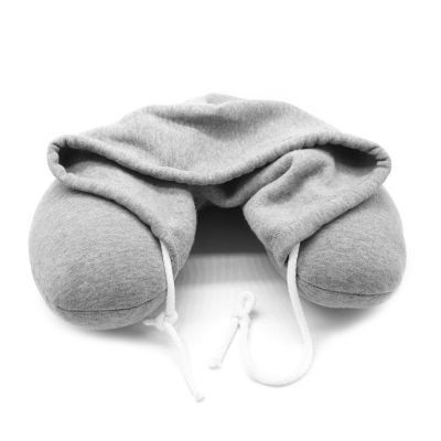 New Hooded Hoodie U Shape With Hat Travel Neck Pillow Cushion Microbead Home Car Pillow New Year Decoration