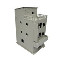 Outland Models Railway Scenery 3-Story Small City House w Balcony 1:64 S Scale