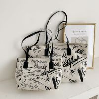 Graffiti Womens Tote Bag Large Capacity Canvas Handbag Female Fashion Shoulder Bags Casual Shopper Bag Daily Armpit Bags