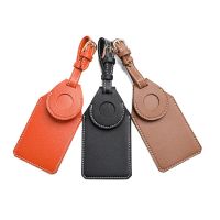 【DT】 hot  1PCS Creative PU luggage Tag Leather Case Airtag Tracker Protective Case Leather Anti-loss Luggage Tag