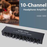 10 Channels Independent Control with 12V Power Adapter DC12-24V Stereo Audio Amplifier Stereo Headphone Amp for Studio Recording