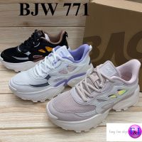 Baoji BJW 771 รองเท้าผ้าใบหญิง (37-41) สีดำ/ขาว/ชมพู