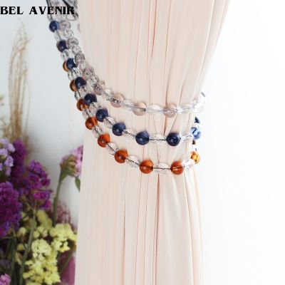 【cw】 1Pc Modern Simple Curtain Bandage Crycal Ball Beads Straps Tieback Rope Buckle Binding Window Tie Back Holder Decoration