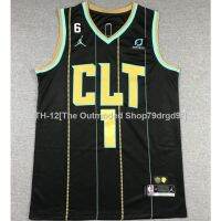 ✁✠ 2023 new men Charlotte Hornets 1 LaMelo Ball CLT city light black embroidery basketball jerseys