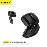 Awei T66 Classic bass คุยเสียงดัง ฟังชัด 4 Mic ENC Earphones Bluetooth 5.3 Earbuds TWS Wireless Earbuds Headphones HiFi Music Sports Waterproof ENC Headset