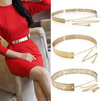 Chic Chain Belt Exquisite Workmanship Delicate All-matched Metal Plate Chain Wide Women Belt