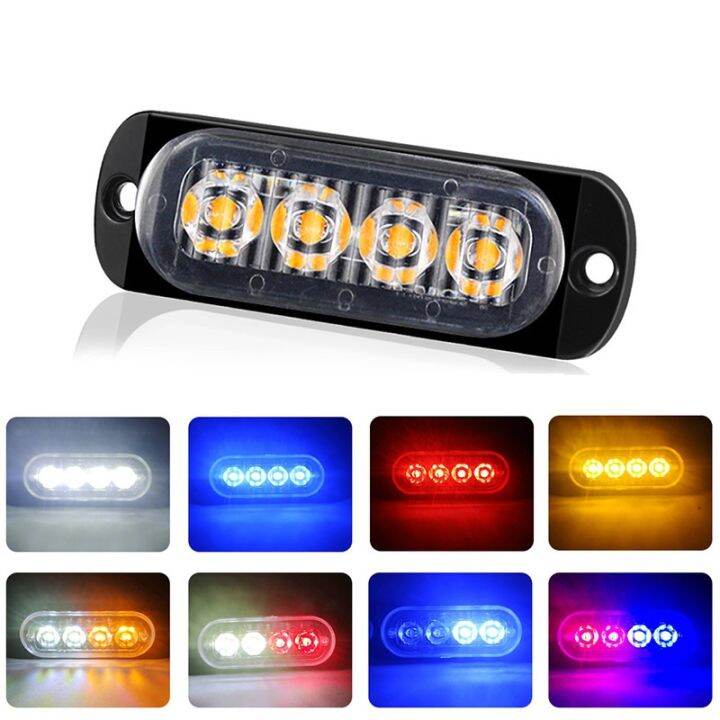 4LED Car Strobe Warning Light Truck 12V/24V Emergency Beacon Flash