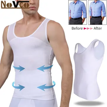 Chest Compression Vest Men Gynecomastia Body Shaper Sleeveless Posture  Corrector Slimming Waist Control Tummy Trimmer Tops